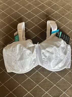 NWT Bali White Minimizer Bra with Subtle Jacquard

Size 38DDD